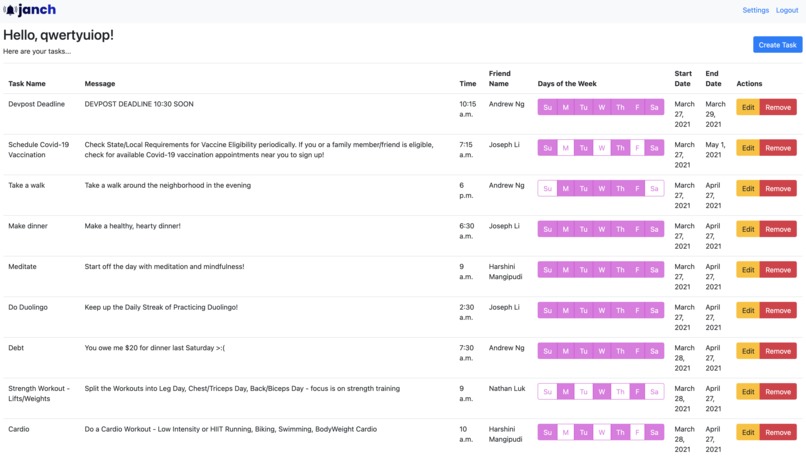 Janch - The Friendful Reminder Service – screenshot 3