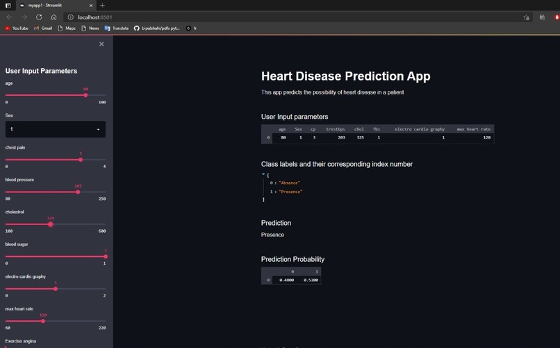 Heart Disease Prediction App – screenshot 2