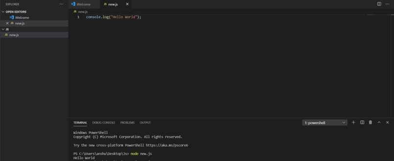 Hello World In JS – screenshot 1