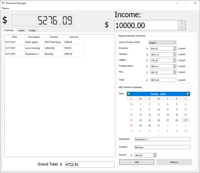 Phynance Management – screenshot 1