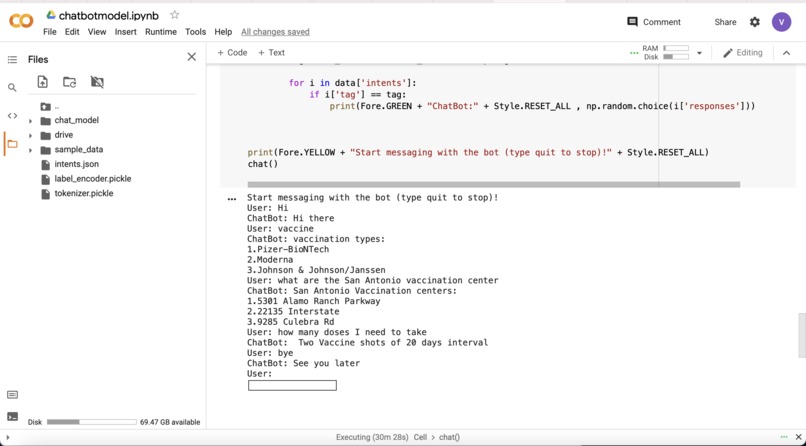 Covid-19 vaccine  FAQ Chatbot – screenshot 1