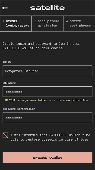 Satellite wallet – screenshot 4
