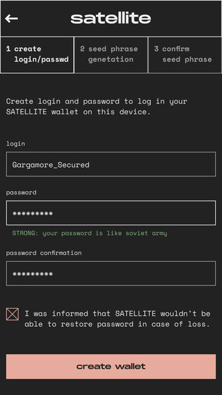 Satellite wallet – screenshot 5
