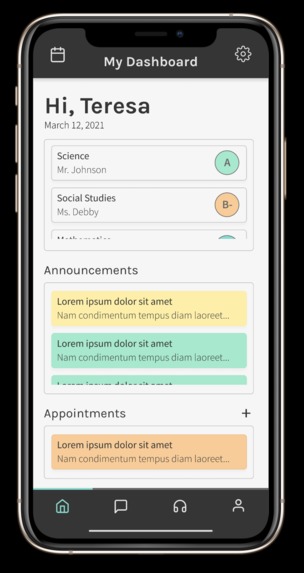 App prototype for parents and teachers to communicate – screenshot 1