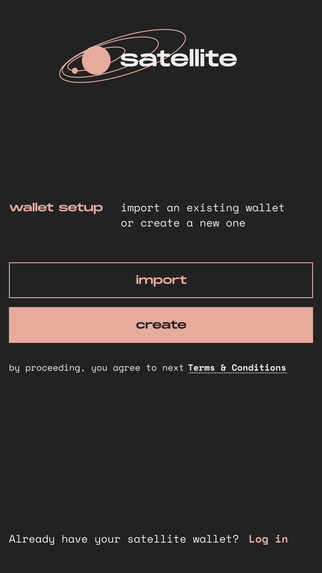 Satellite wallet – screenshot 1