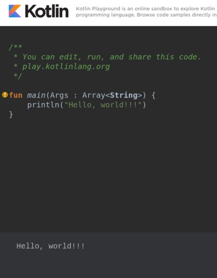 Hello World in Kt – screenshot 1