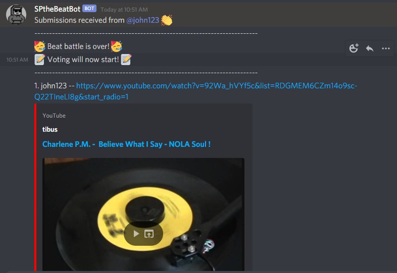 SPthebeatbot – screenshot 2