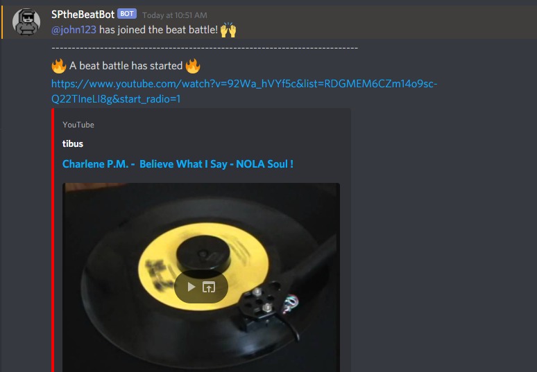 SPthebeatbot – screenshot 1