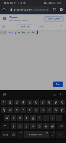 Hello world – screenshot 1
