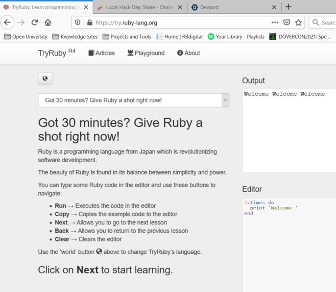 Hello, world in a New Language – screenshot 2