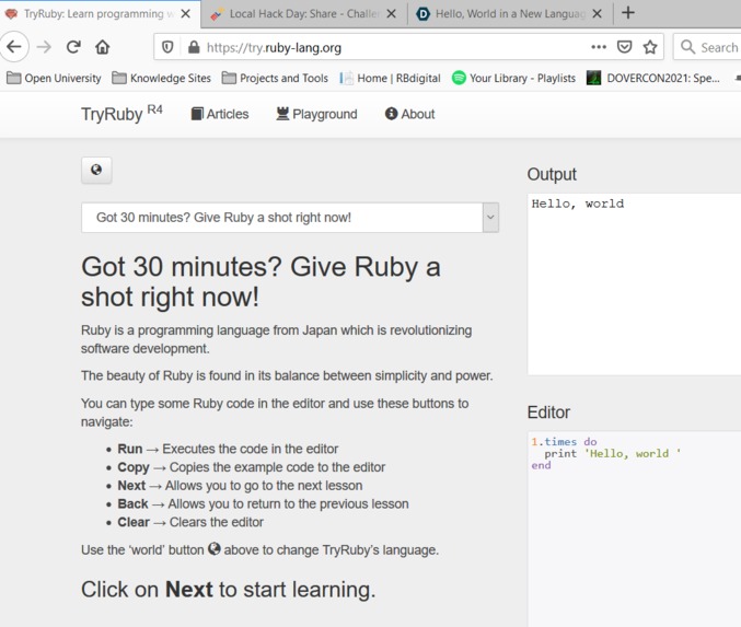 Hello, world in a New Language – screenshot 1