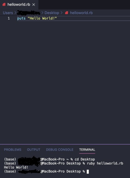 Hello World in a new language – screenshot 1