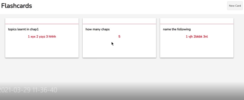 Flash card – screenshot 1
