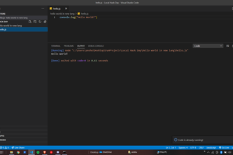 Hello world in javascript