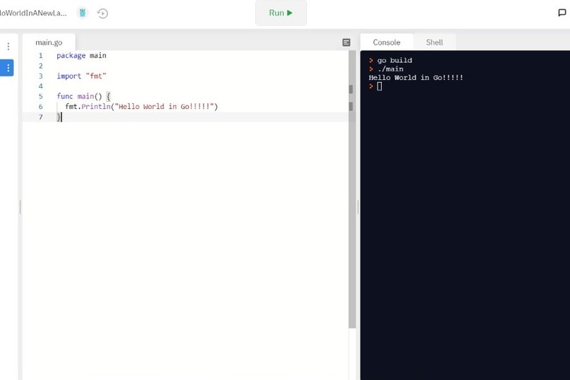 Hello, World in a New Language – screenshot 1
