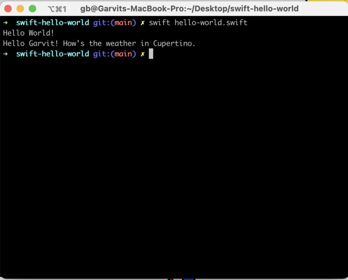 Swift-HelloWorld – screenshot 1