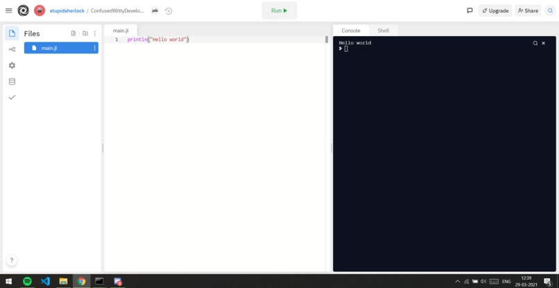 Hello World In Julia – screenshot 1