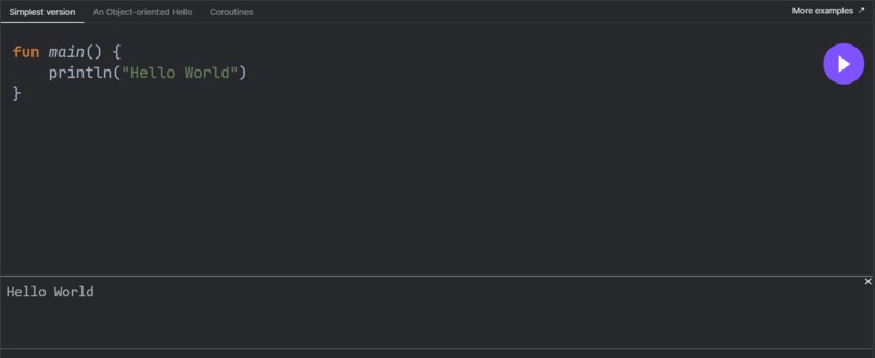 Hello world in Kotlin – screenshot 1