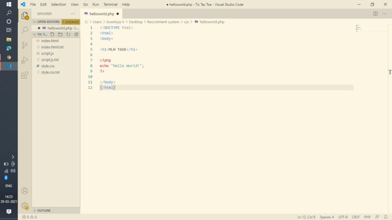 Hello word in new language – screenshot 1