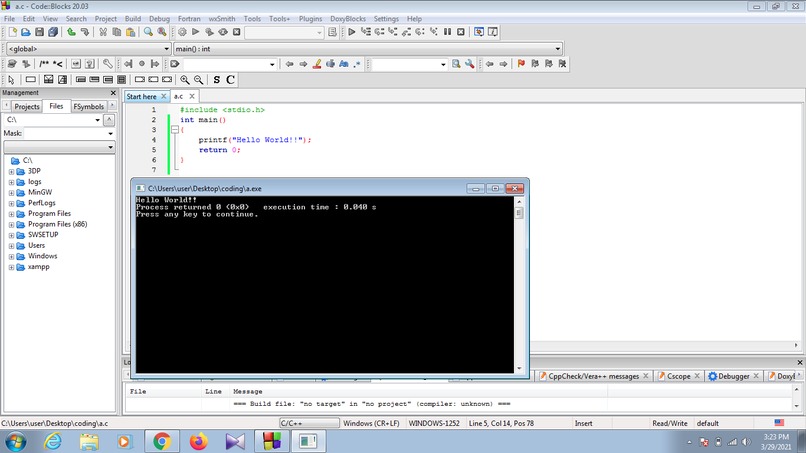hello world in new language – screenshot 1