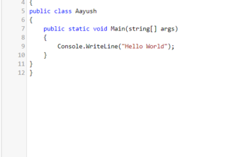 Hello World in C#