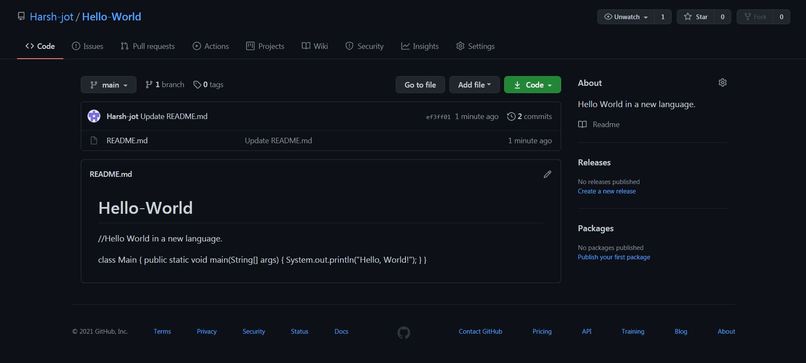 Hello, World in a new language – screenshot 1