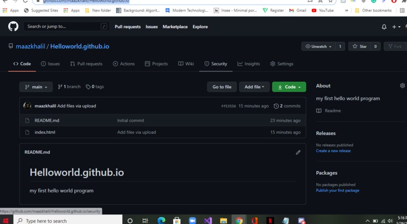 hello world in a new language – screenshot 1