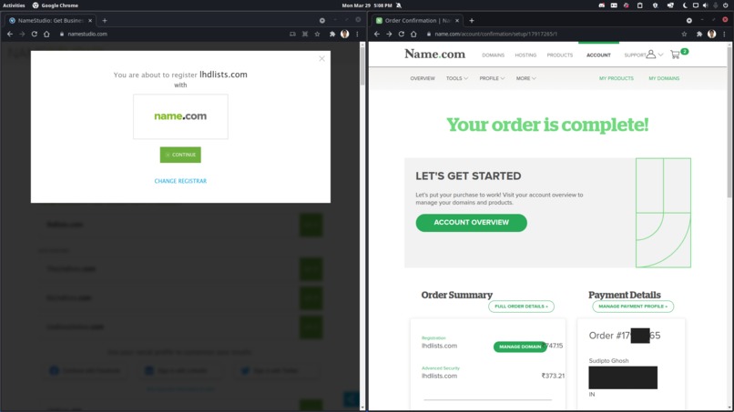 Deploying lhdlists.com – screenshot 1