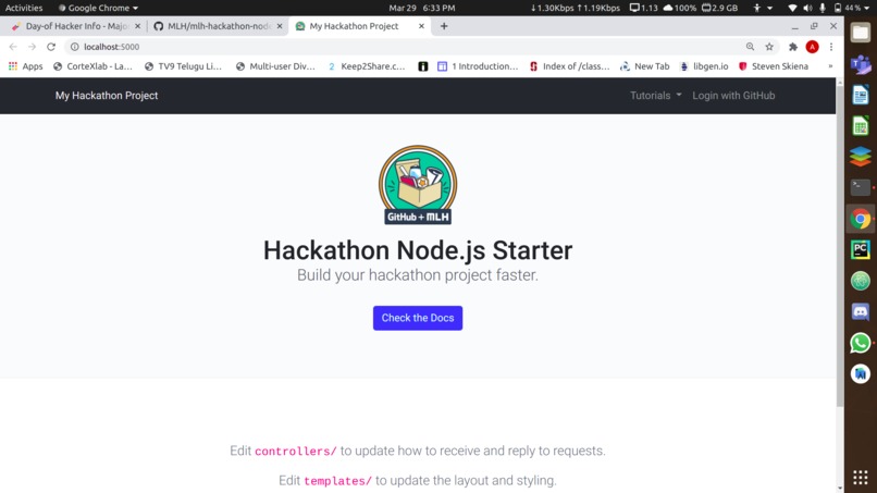 Built using nodejs starter kit – screenshot 2