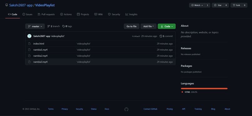 Deploying a video playlist – screenshot 1