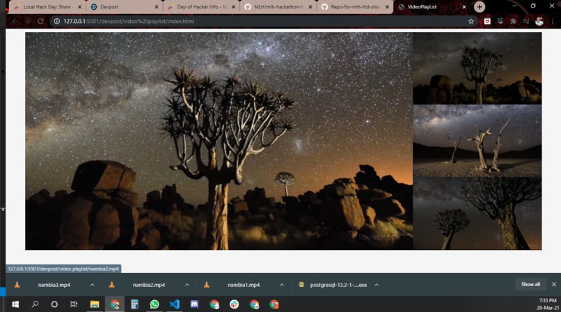 Createa video playlist project – screenshot 1