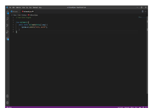 say Hello world in New language