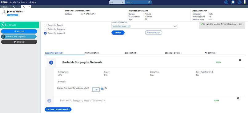 One Benefit solution – screenshot 4