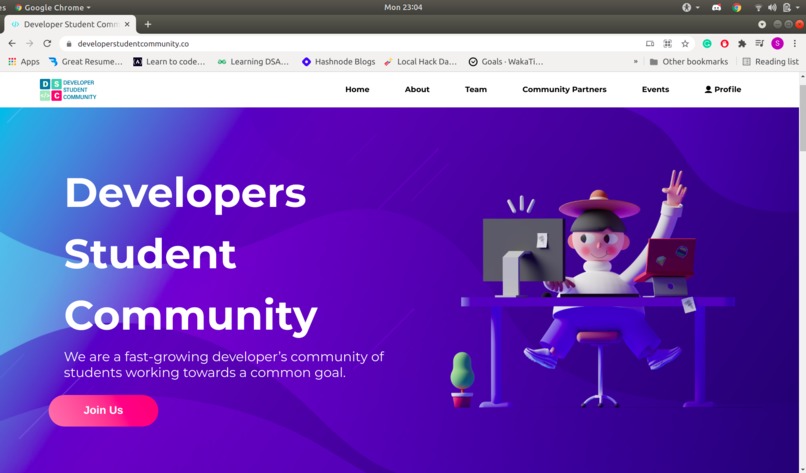 Website for guild – screenshot 1