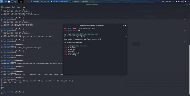 Use Weather data – screenshot 1