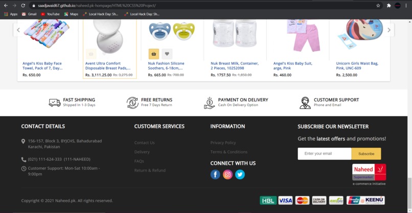 Naheed.pk Redesign in HTML & CSS – screenshot 1