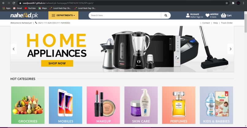 Naheed.pk Redesign in HTML & CSS – screenshot 2