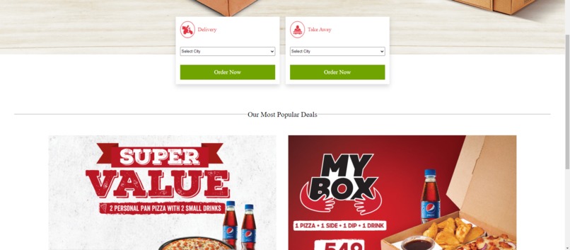 pizza hut page  – screenshot 2