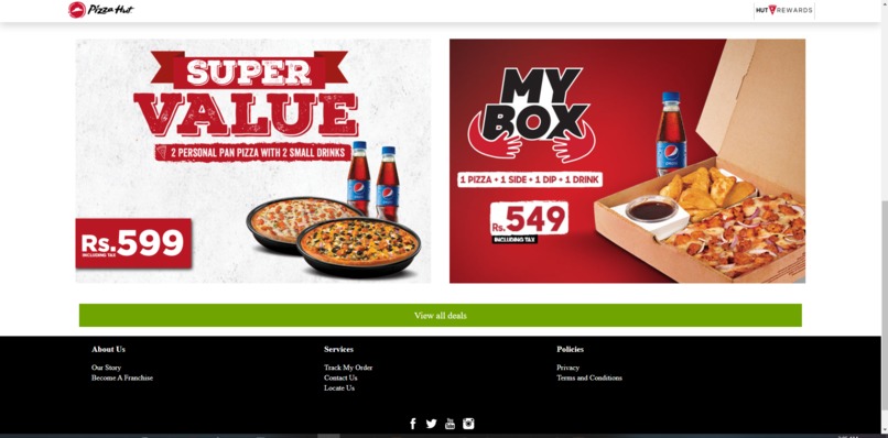 pizza hut page  – screenshot 3