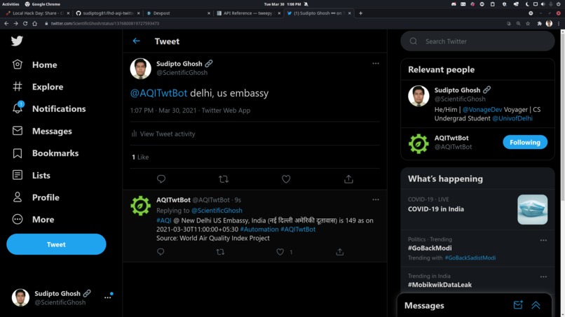 AQI Twitter Bot Automation – screenshot 1
