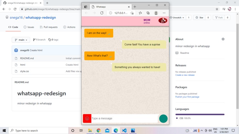 Redesign of Whatsapp – screenshot 1
