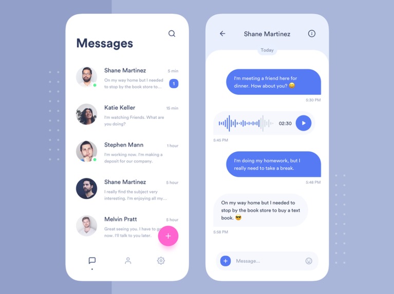 Redesigning SMS app – screenshot 1
