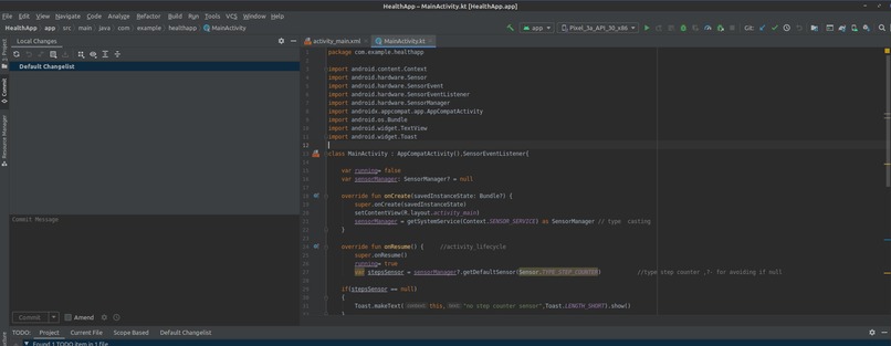HealthApp – screenshot 1