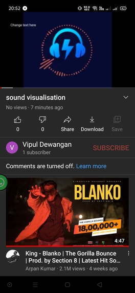 Music visualisation – screenshot 1