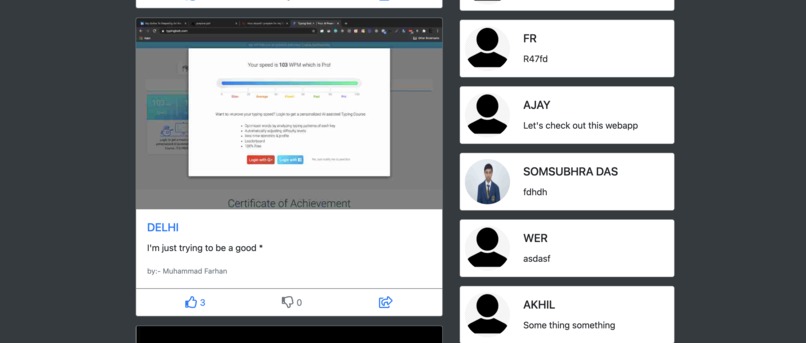 Social media app – screenshot 1
