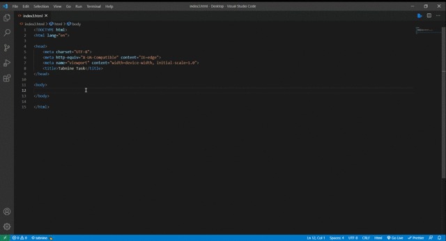 Using Tabnine to your text editor – screenshot 1