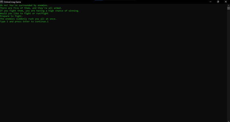 Command Line game – screenshot 1