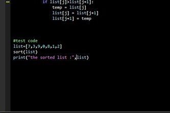 code to sort a list