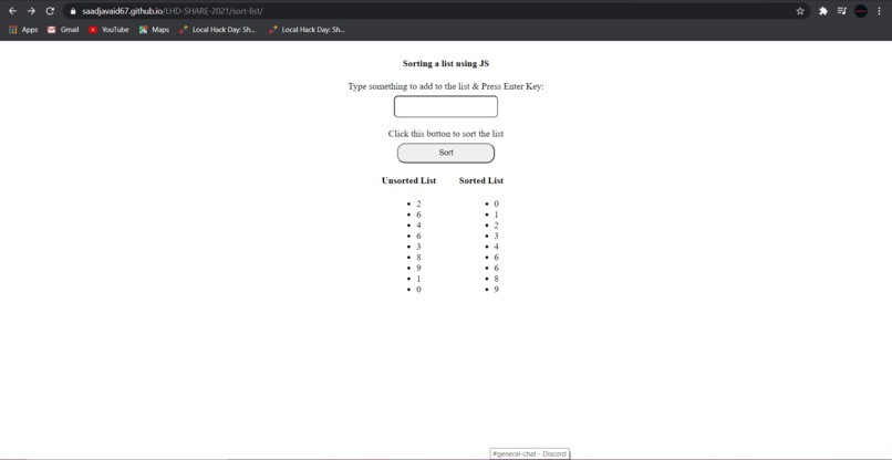Code to Sort a List – screenshot 1