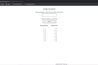 Code to Sort a List